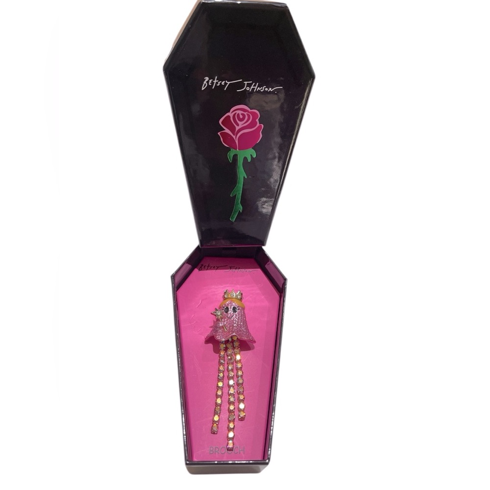 BETSEY JOHNSON CRYSTAL PRINCESS GHOST BROOCH